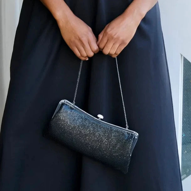 Whiting and Davis Rowen Clutch Black2 - Big Bag NY