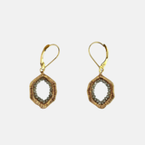Woven Grey Diamond Hexagon Earrings - Big Bag NY