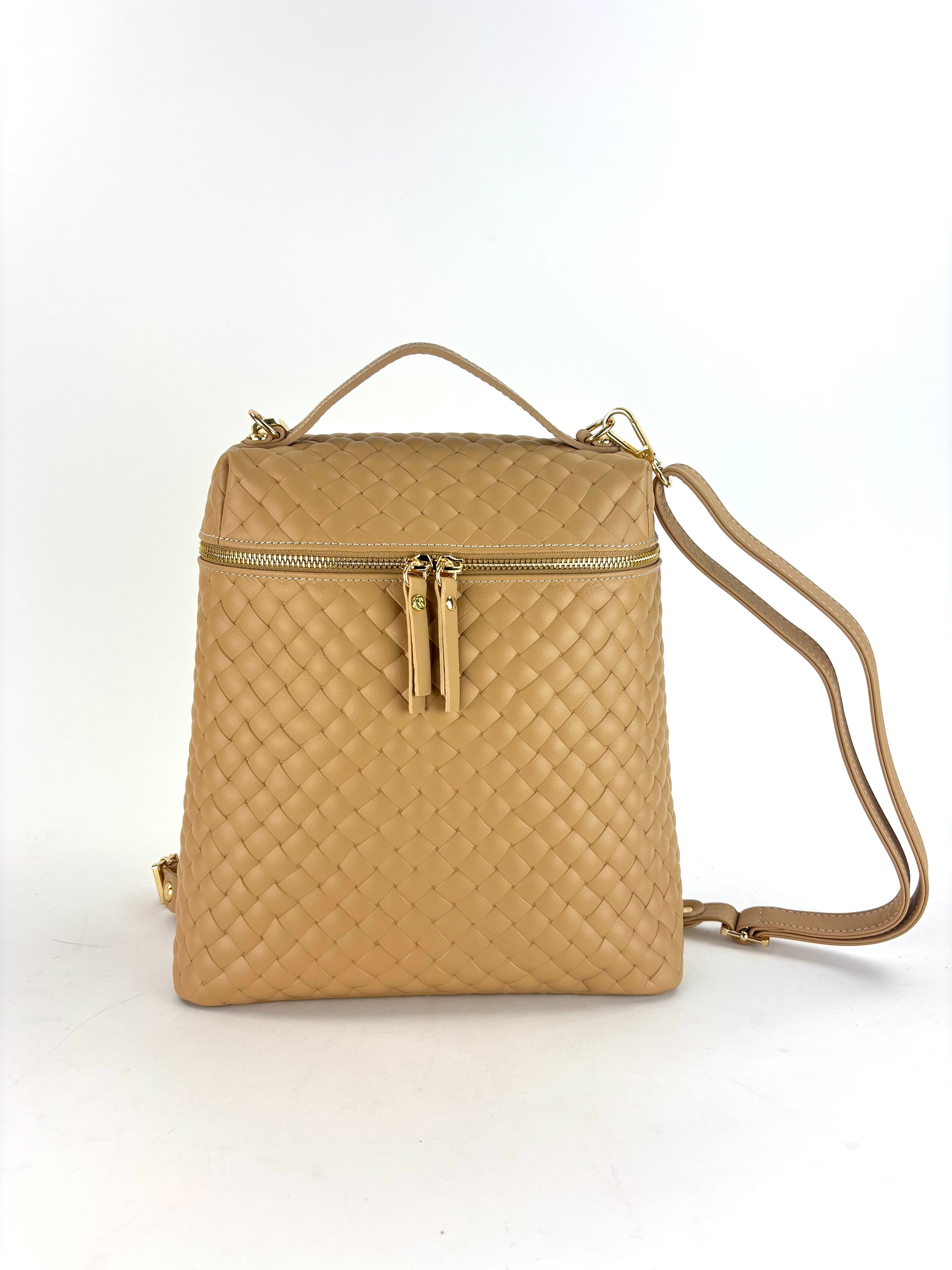 バッグ woven leather backpack Woven Leather Convertible Backpack – Big Bag