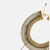 Woven Mesh Crystal Fringe Necklace