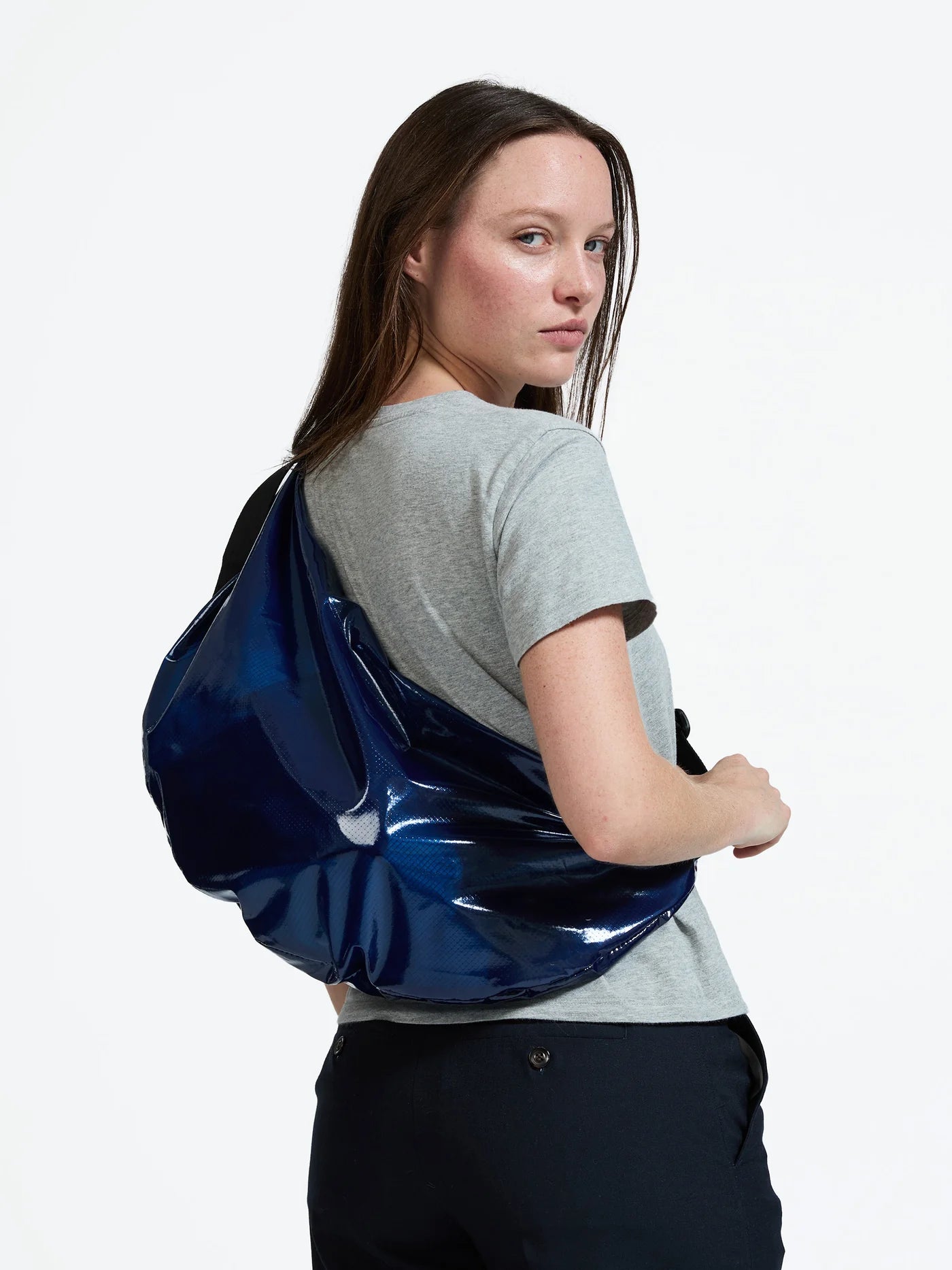 Jack Gomme LUNA X-Light Large Half Moon Bag in Blue - Big Bag NY