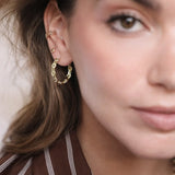 Mahan Circle and Line Link Hoop Earrings