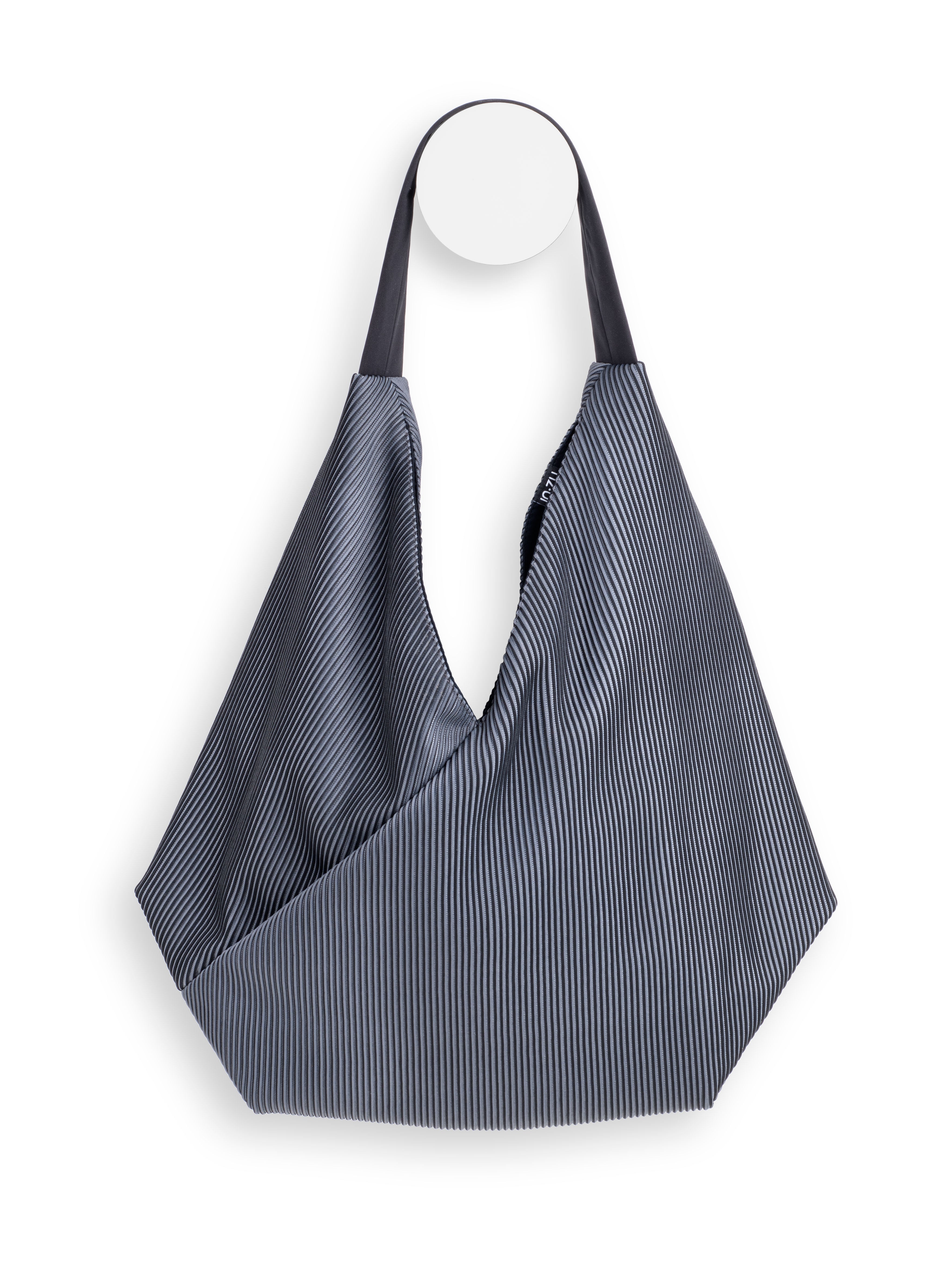 In.Zu Bevel Tote in Black and Gray Lines - Big Bag NY