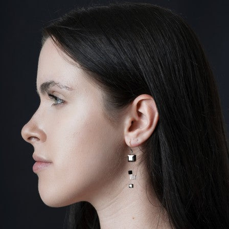 Miravidi Cube Earrings Grey Black - Big Bag NY