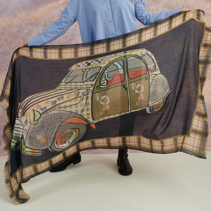 Storiatipic Franca Wool Blend Scarf in Marine - Big Bag NY