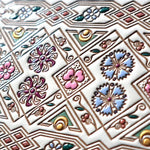 Bunkoya Oozeki HANABISHI Traditional Flower Patterns GAMASATSU Square Billfold with Clasp - Big Bag NY