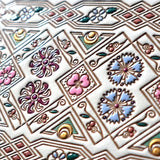 Bunkoya Oozeki HANABISHI Traditional Flower Patterns GAMASATSU Square Billfold with Clasp - Big Bag NY