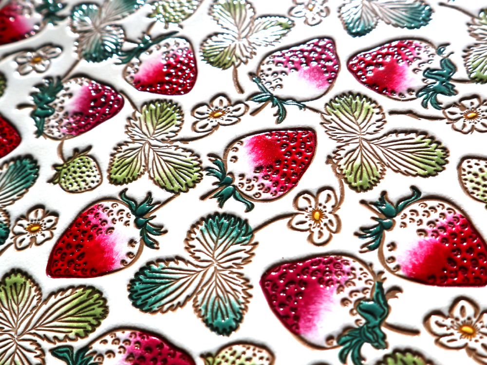 Strawberries Gamasatsu Square Billfold with Clasp - Big Bag NY