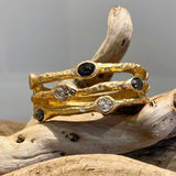 TAT2 Gold Capri 3 Row Coin Crystal & Crystal Bangle - Big Bag NY