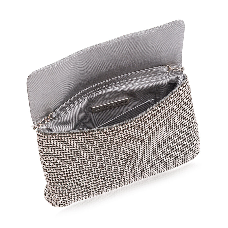 Whiting and Davis Serpents Clutch Pewter - Big Bag NY