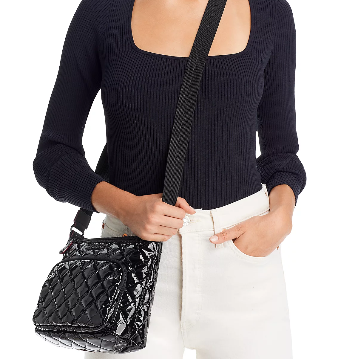 Metro Scout Deluxe Crossbody in Black Lacquer - Big Bag NY