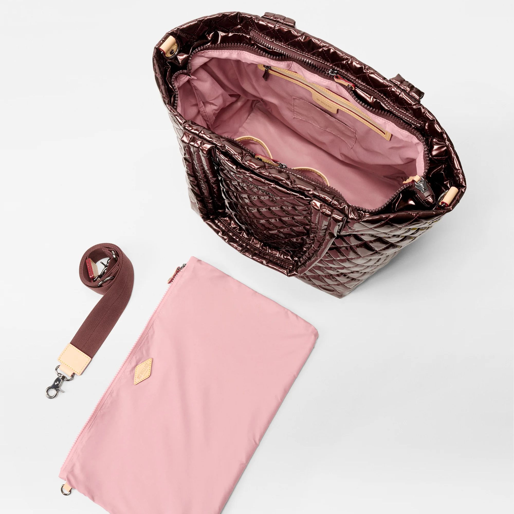 MZ Wallace Medium Metro Tote Deluxe Bordeaux Lacquer - Big Bag NY