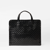 MZ Wallace Black Lacquer Medium Woven Box Tote