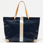 Jack Gomme PICO Large Linen Tote Bag Deep Navy and Pearl - Big Bag NY