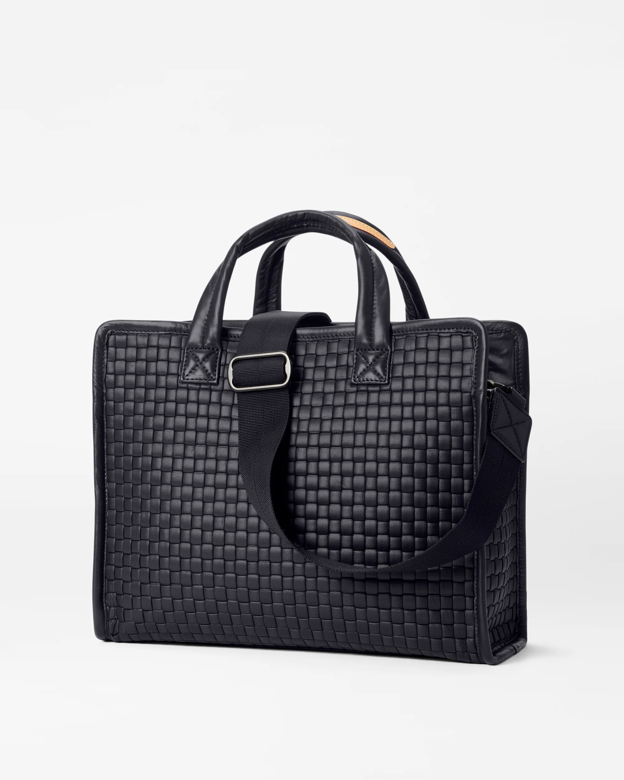 MZ Wallace Medium Woven Box Tote Black