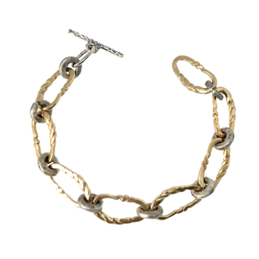 Gold Twisted Link Bracelet
