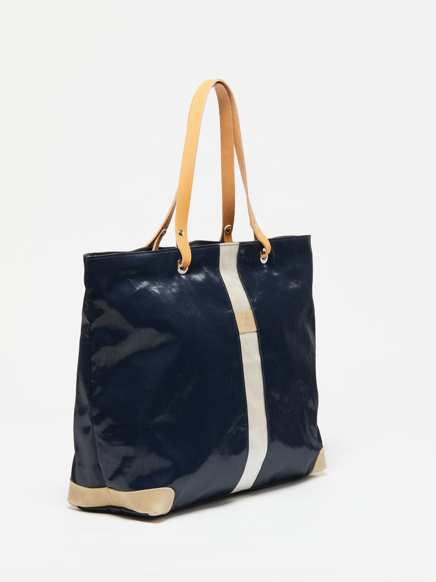 Jack Gomme PICO Large Linen Tote Bag Deep Navy and Pearl - Big Bag NY