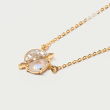 Elson Mini Pendant Necklace in Labradorite and Silver Resin