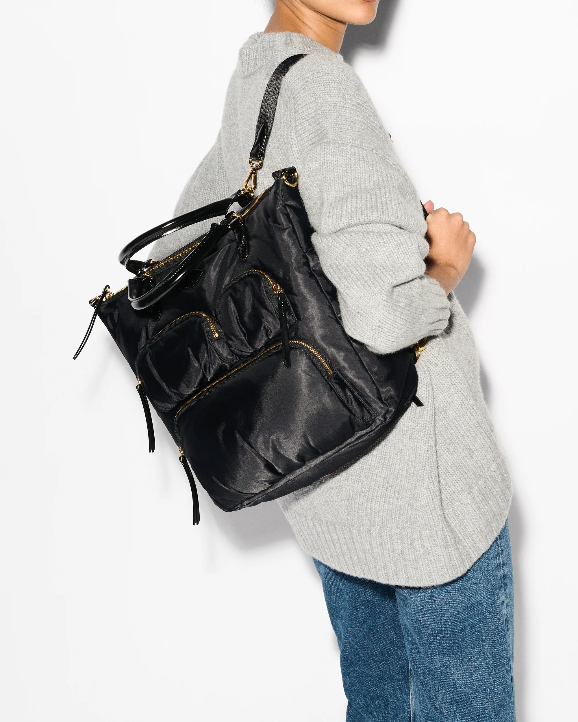Chelsea Convertible Backpack in Black - Big Bag NY