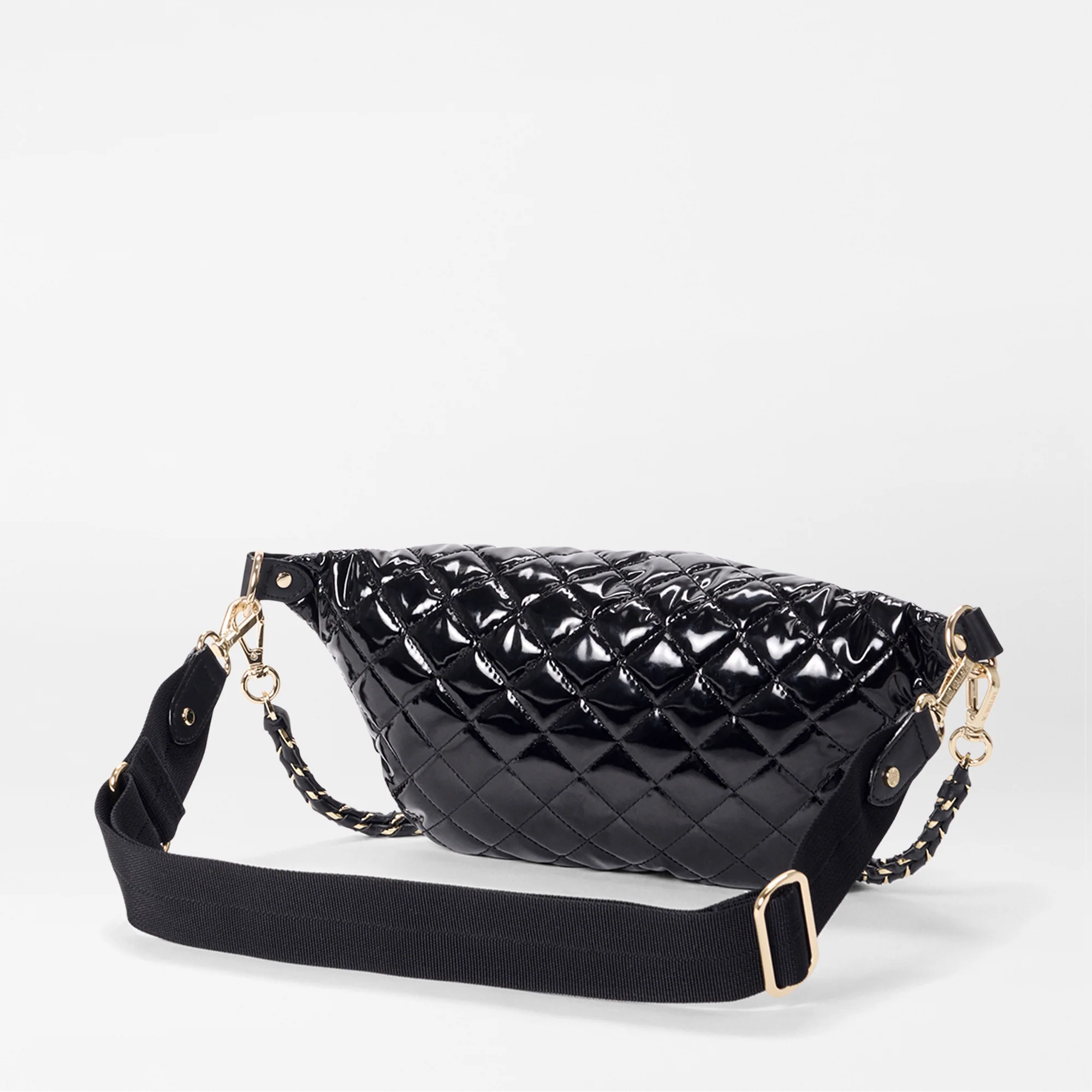 MZ Wallace Small Crosby Sling in Black Lacquer - Big Bag NY