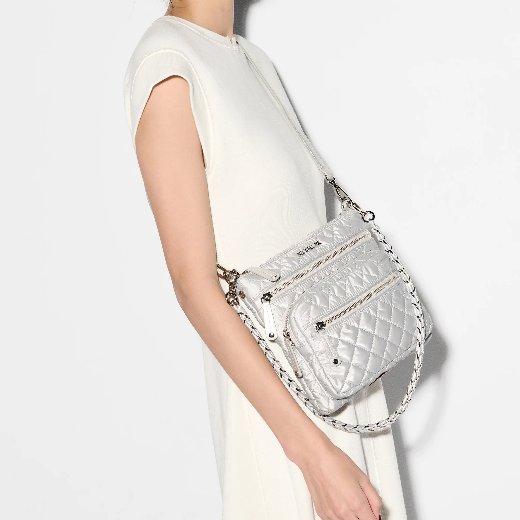 MZ Wallace Downtown Crosby in Oyster Metallic - Big Bag NY