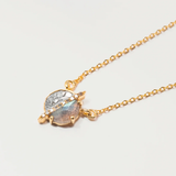 Elson Mini Pendant Necklace in Labradorite and Silver Resin