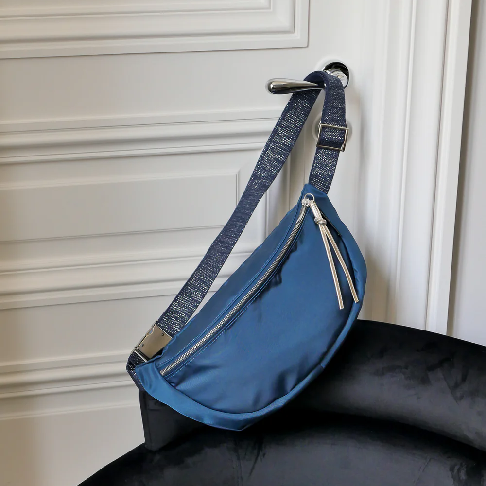 Brontibay SAKARI Satin Nylon Belt Bag Sapphire - Big Bag NY