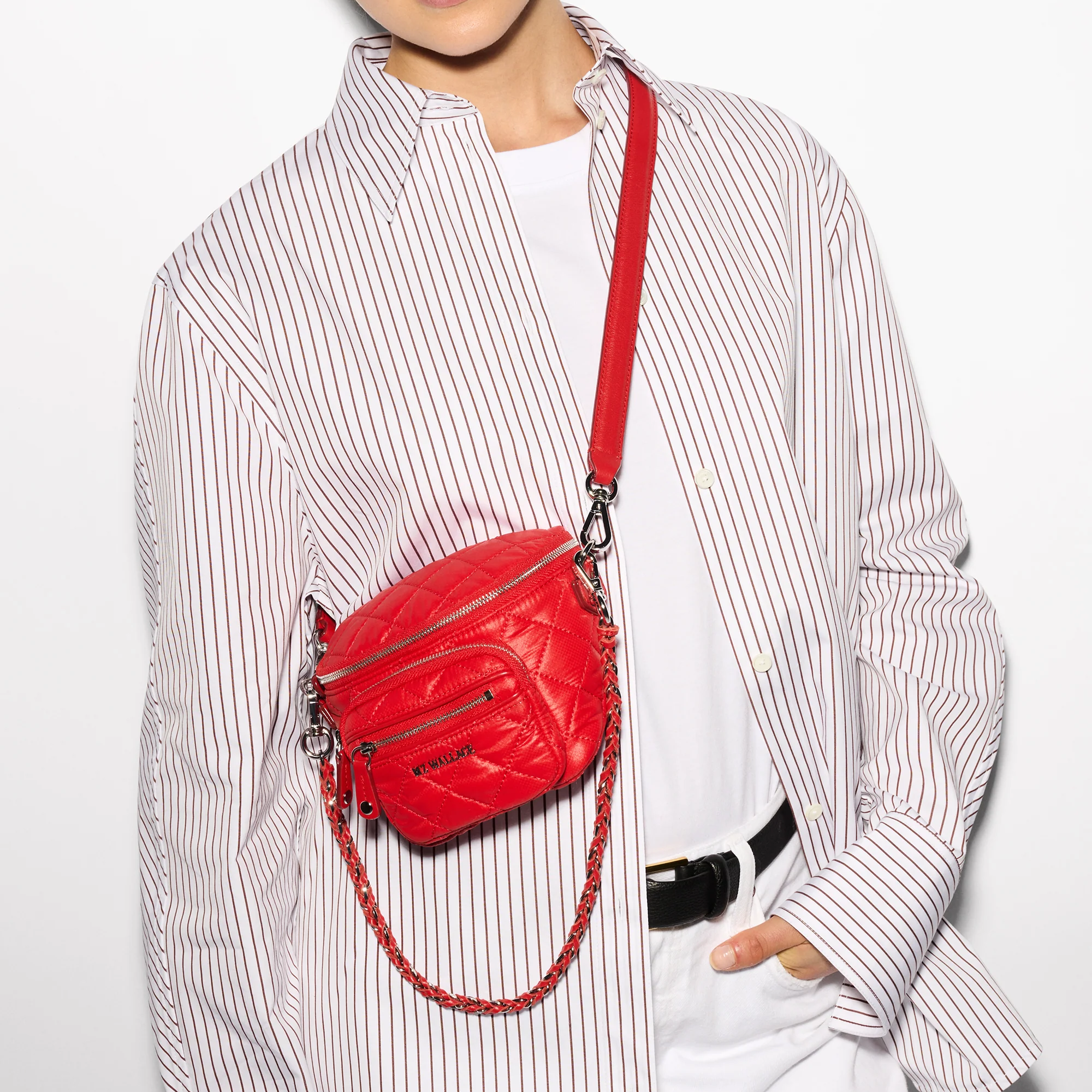 MZ Wallace Micro Crosby Crossbody Sling Bright Cherry - Big Bag NY