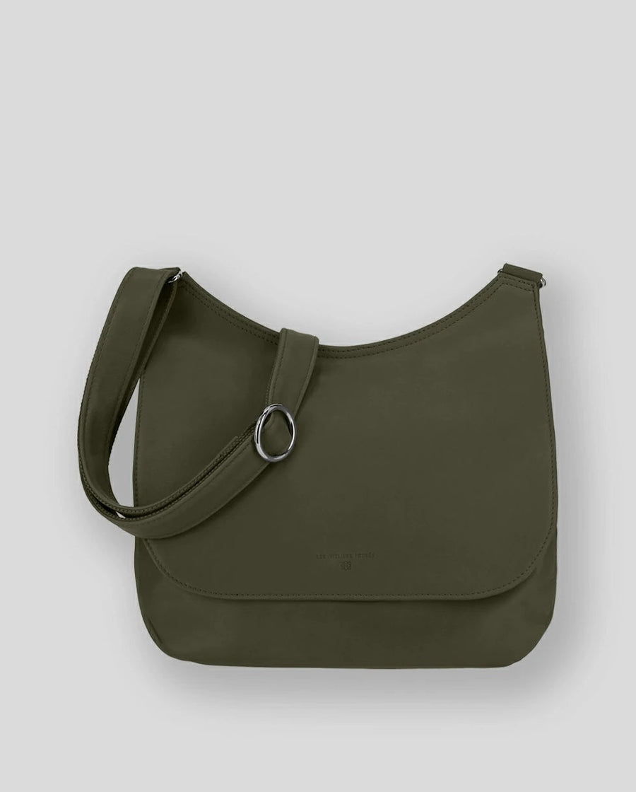 Ateliers Foures ARTEMIS medium Crossbody Bag with Flap B 314 Kaki Olive - Big Bag NY