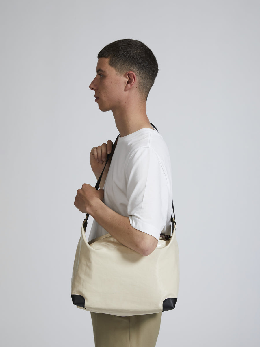 Jack Gomme ARTI Linen Messenger Bag Crema Cream - Big Bag NY