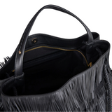 VISONA Diletta Nappa Fringe Large Shoulder Bag - Big Bag NY