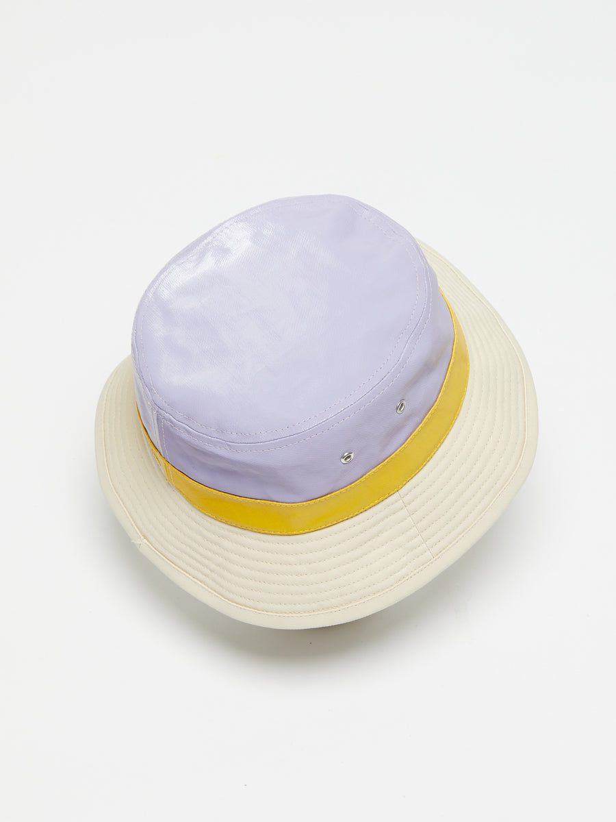 Jack Gomme BOB Bucket Rain Hat Lavender Yellow Crema - Big Bag NY