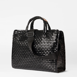 MZ Wallace Black Lacquer Medium Woven Box Tote