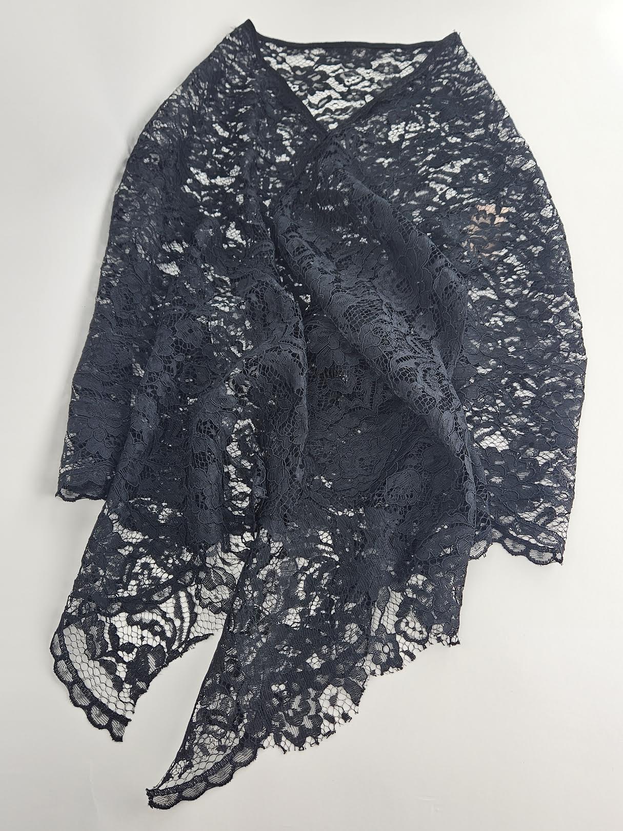 Lace Shawl Coverup in Black - Big Bag NY