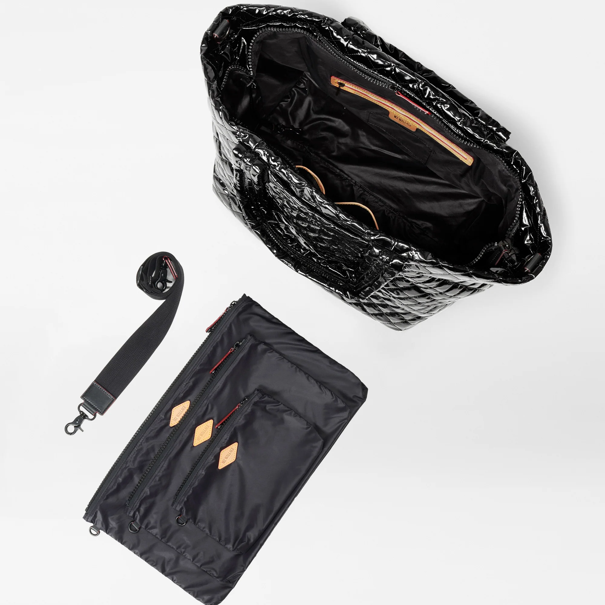 MZ Wallace Large Metro Tote Deluxe Black Lacquer - Big Bag NY