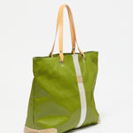 Jack Gomme PICO Large Linen Tote Bag Green and Pearl - Big Bag NY