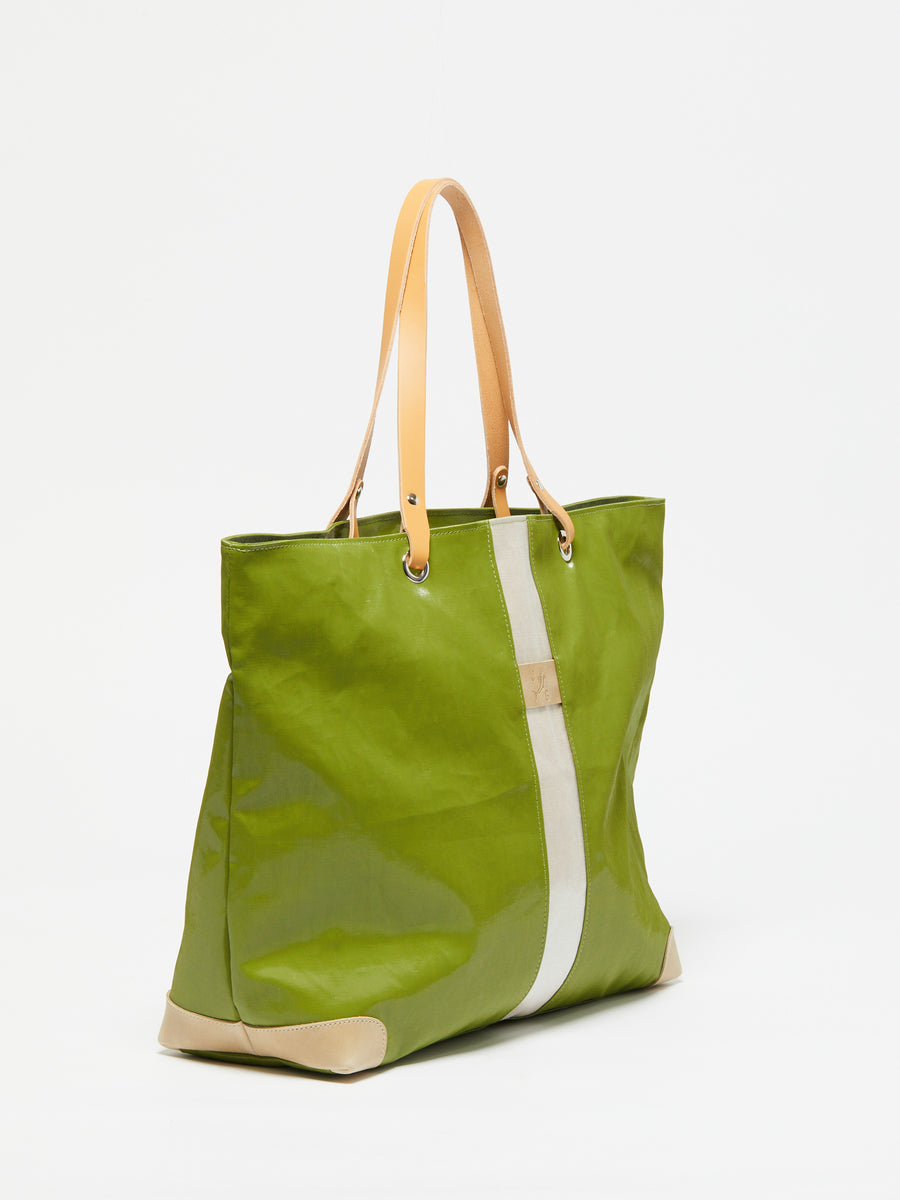 Jack Gomme PICO Large Linen Tote Bag Green and Pearl - Big Bag NY