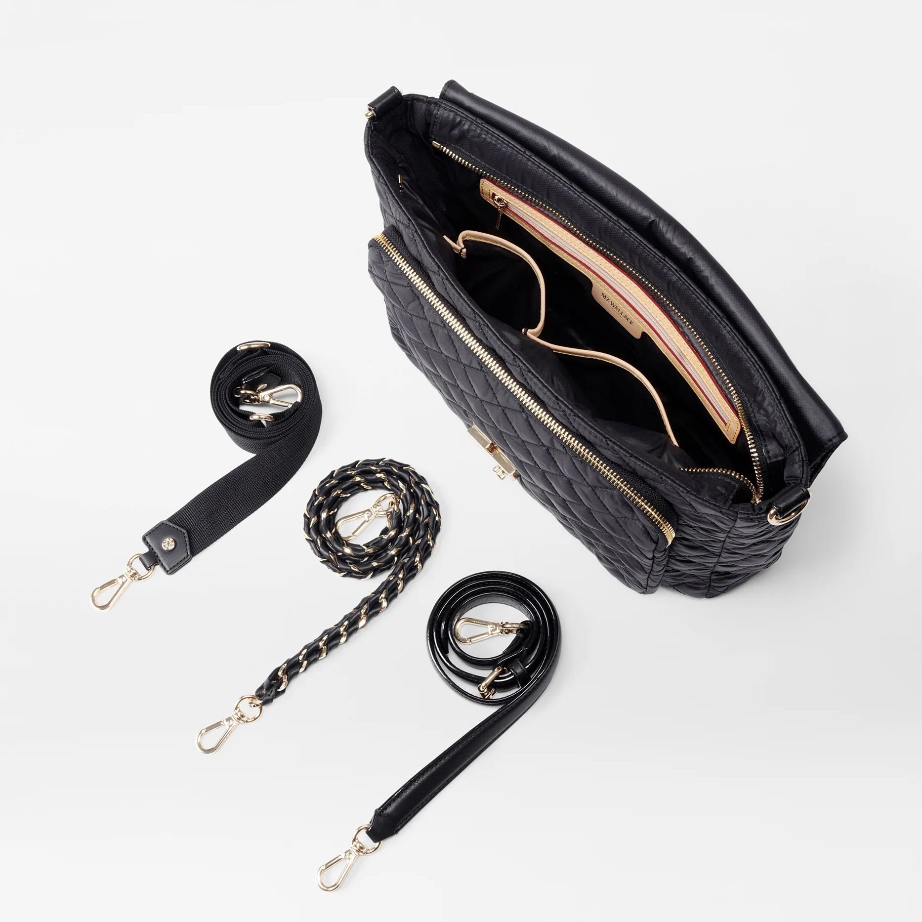 MZ Wallace Large Crosby Lock Crossbody Black - Big Bag NY