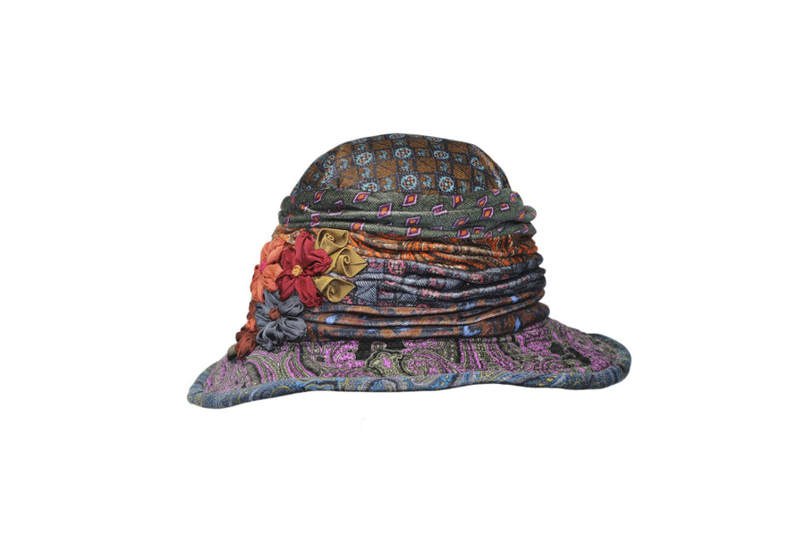 Velvet Liberty Paisley Print Cloche Hat