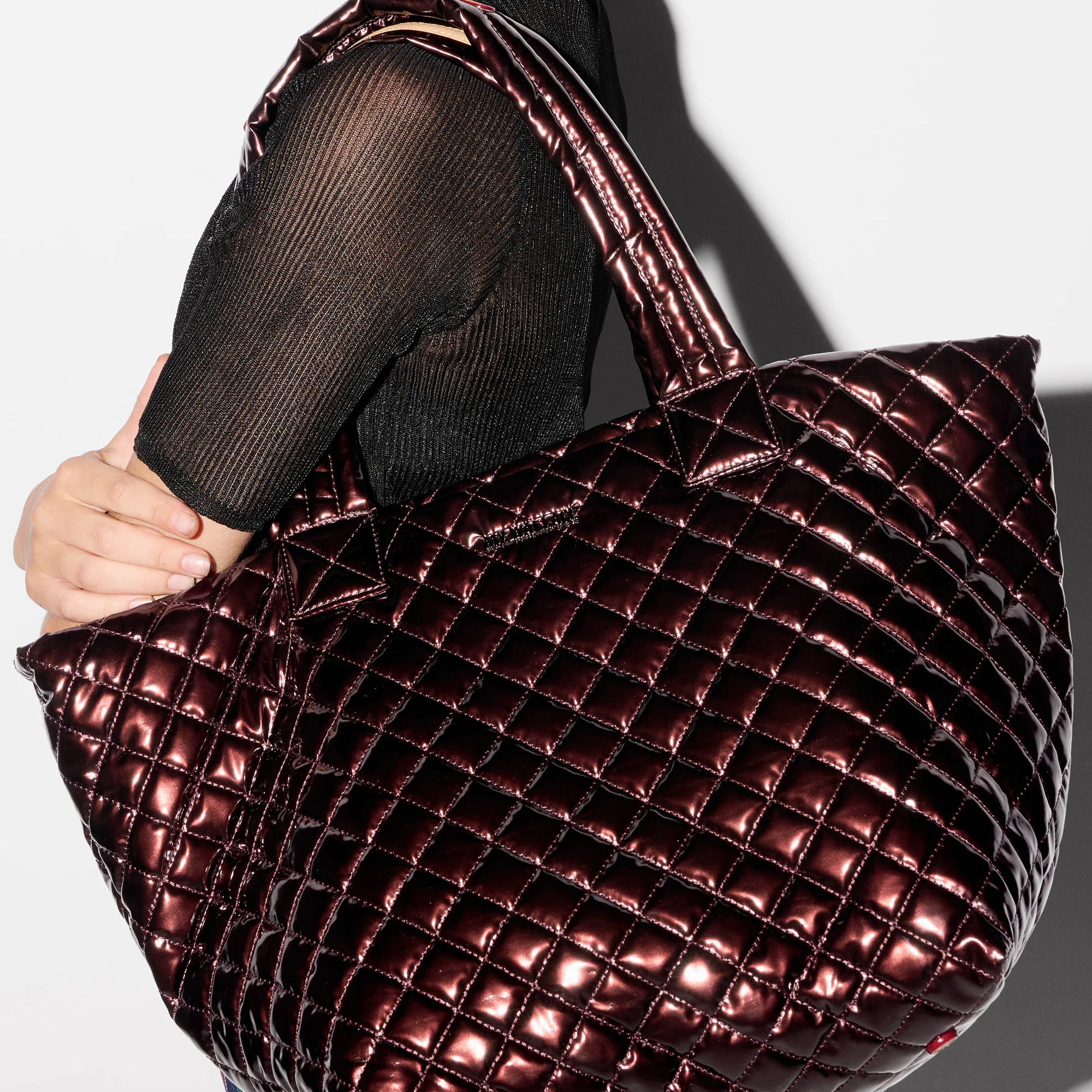 MZ Wallace Medium Metro Tote Deluxe Bordeaux Lacquer - Big Bag NY