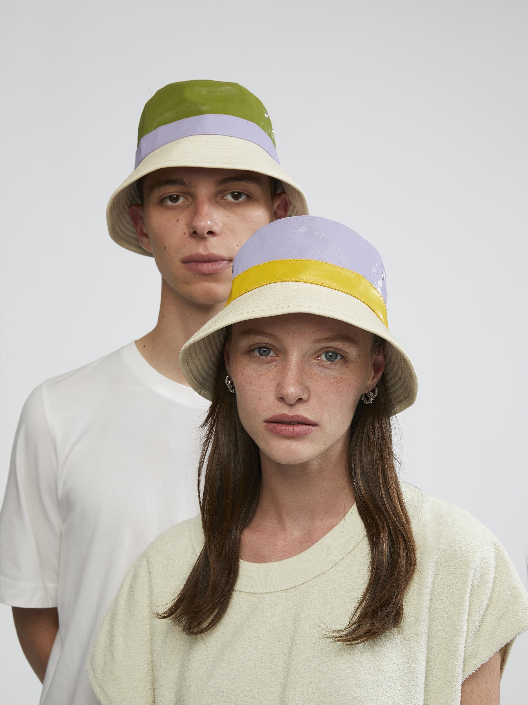 Jack Gomme BOB Bucket Rain Hat Green Lavender Crema - Big Bag NY