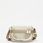  Jack Gomme GABY messenger bag in Coated Linen Naturel Craie Natural Chalk Color - Big Bag NY