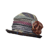 Tartan Houndstooth Liberty Cloche with Flower