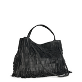 VISONA Diletta Nappa Fringe Large Shoulder Bag - Big Bag NY