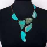 Patina Leaf Necklace Turquoise