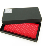 Long Deerskin Wallet Flower Lattice Red