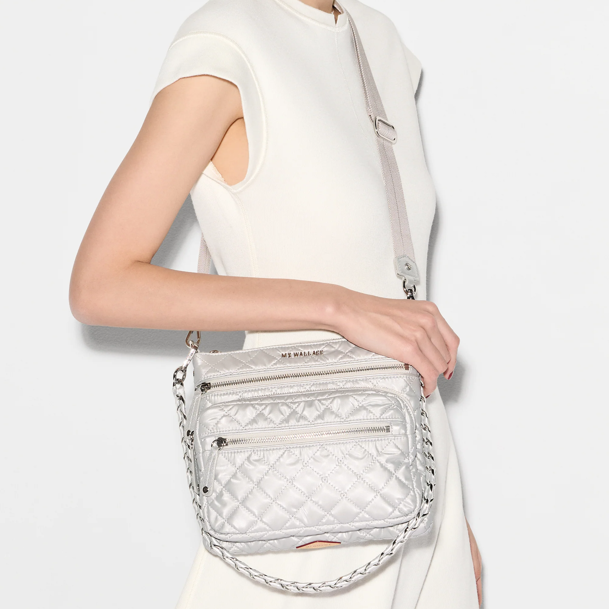 MZ Wallace Downtown Crosby in Oyster Metallic - Big Bag NY