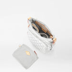 MZ Wallace Metro Scout Deluxe Crossbody in Matte Silver - Big Bag NY