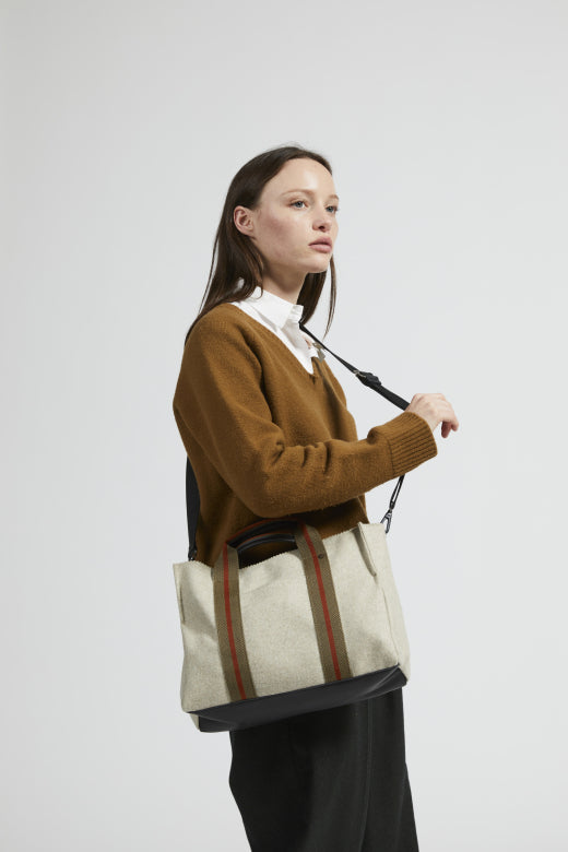 Jack Gomme Leon Wool Shopping Bag in Sable - Big Bag NY