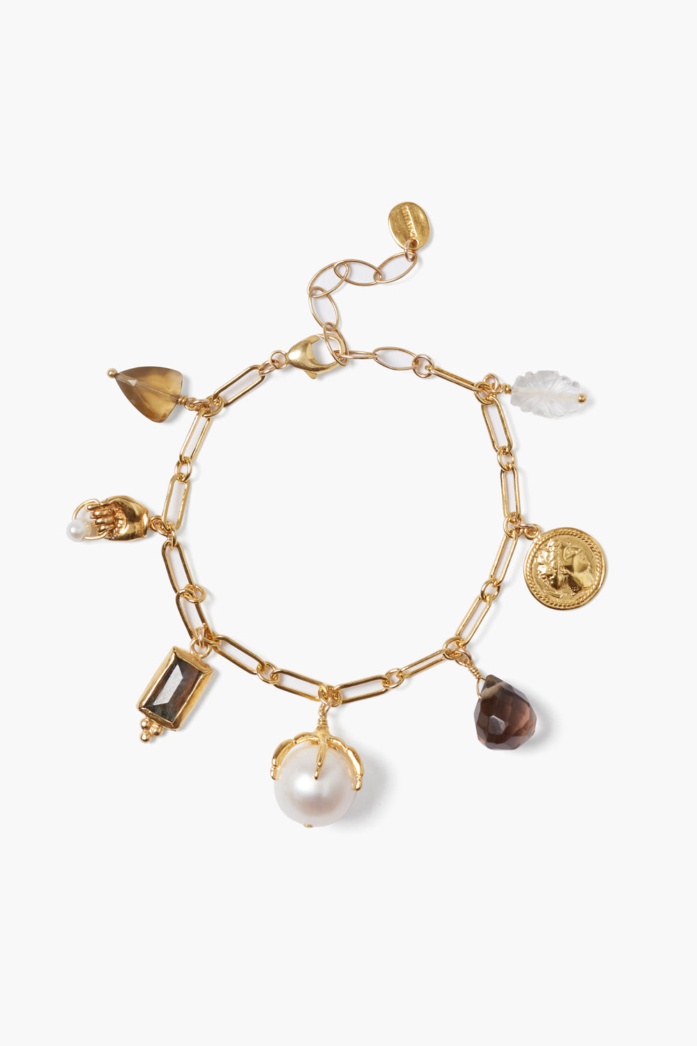 Chan Luu Multi Stone Gold Charm Bracelet